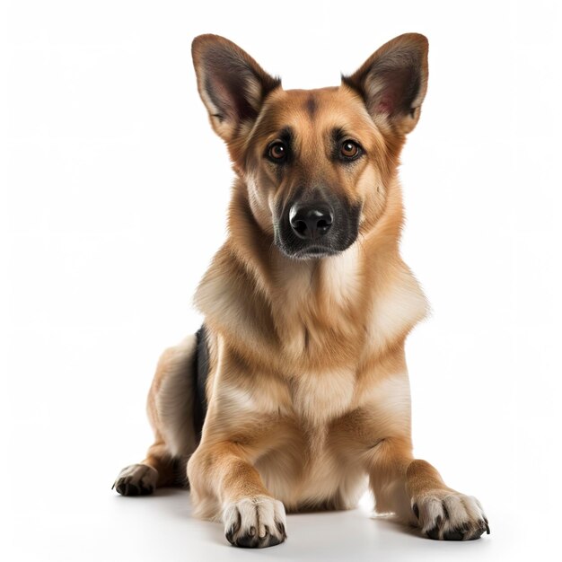 Cão isolado no fundo branco gerar ai