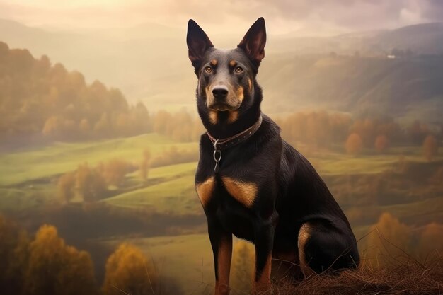 Cão kelpie australiano no ambiente natural