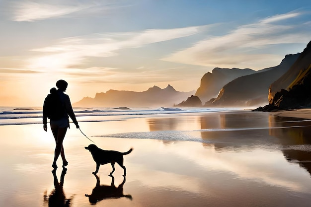 Cão na praia.