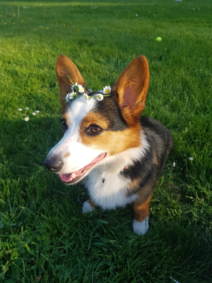 Foto cão olhando para o campo