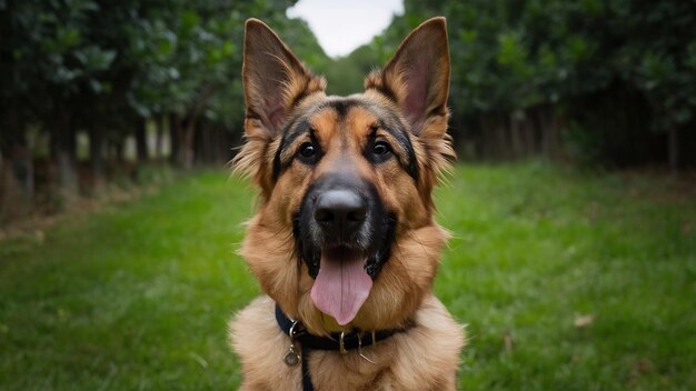 Foto cão pastor alemão cara com rinite alérgica dermatite problema de pele infecção pelo de cão