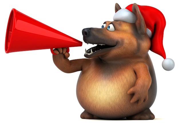 Cão pastor alemão divertido - ilustração 3D