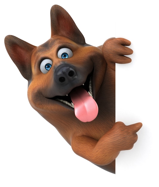 Foto cão pastor alemão - ilustração 3d