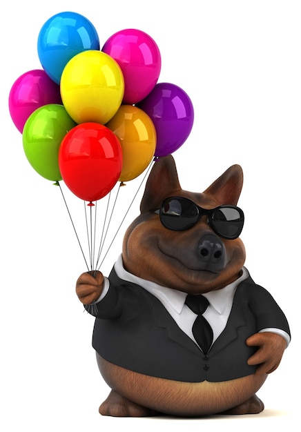 Foto cão pastor alemão - ilustração 3d