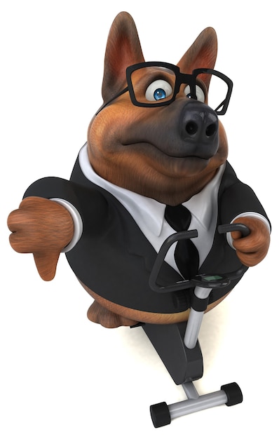 Cão pastor alemão - personagem 3D