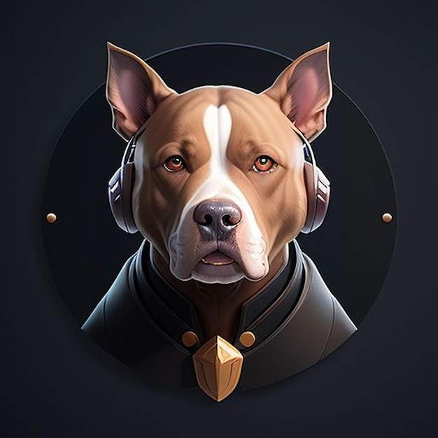 Cão Pitbull Mascote de Jogo