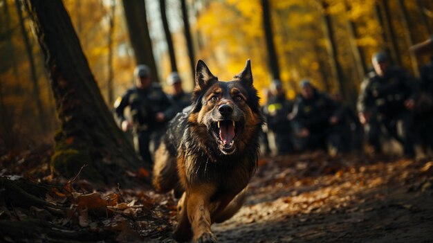 Cão policial treinado para operações especiais