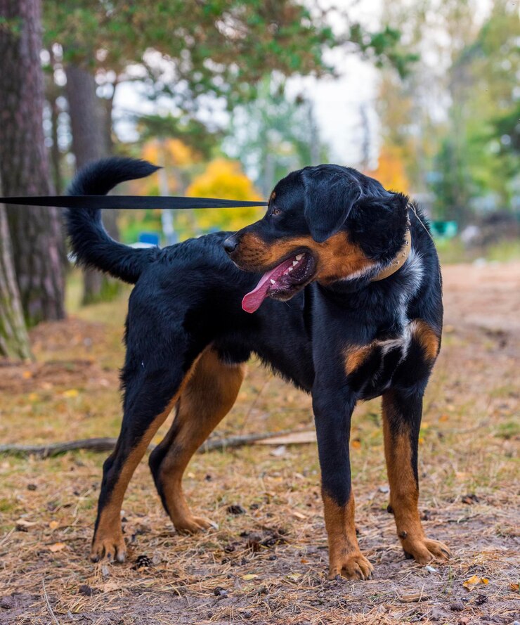 Foto cão preto de pé no campo