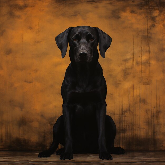 Foto cão preto estilo mark rothko