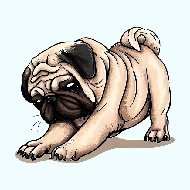 Foto cão pug alongamento