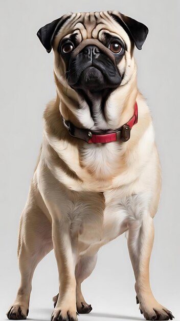 Cão pug isolado em um fundo branco