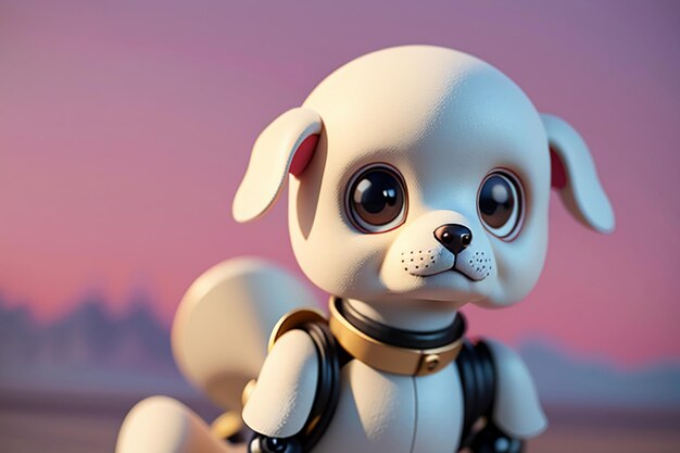 Foto cão robô ai robô inteligente papel de parede de fundo ilustração animal de estimação eletrônico nova tecnologia