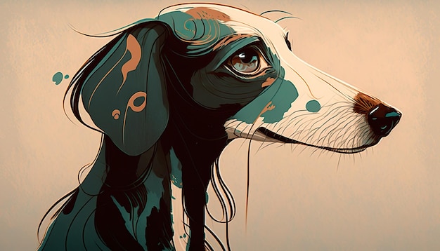 Cão Saluki Ilustração criativa Ai Generate