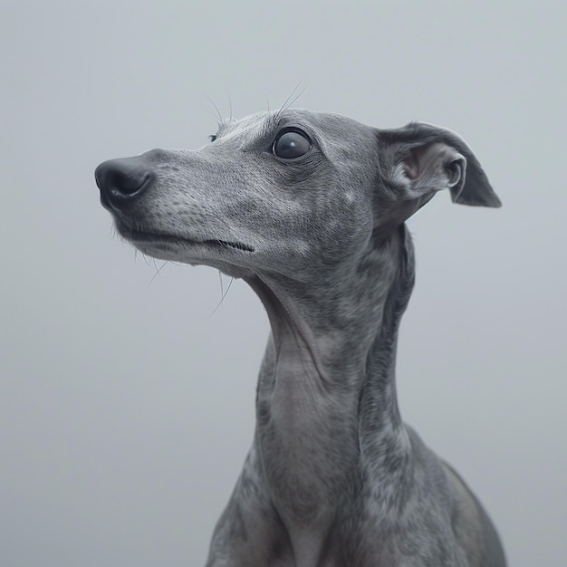 Foto cão whippet em fundo branco