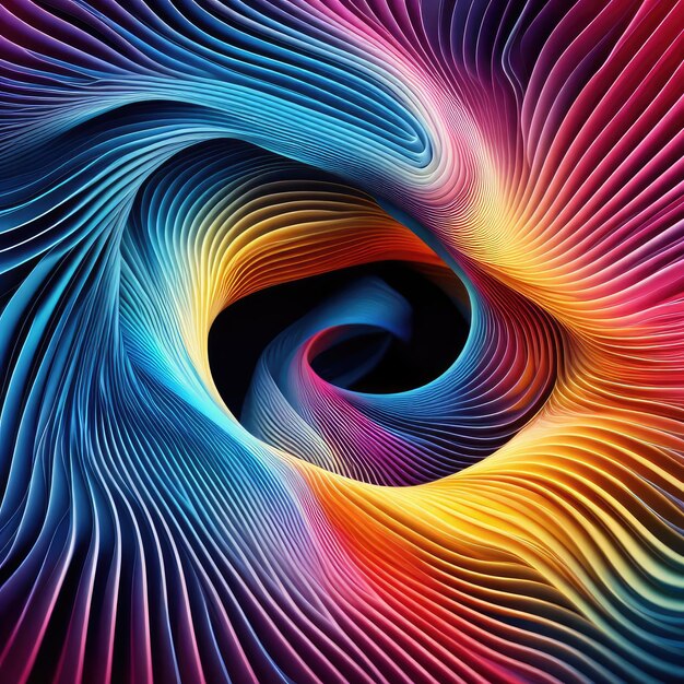 Foto el caos del espectro de ondas 3d abstracto de color