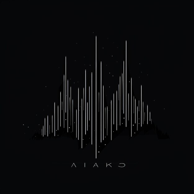 Foto caos de resonancia una pluma y tinta ilustración minimalista de ondas de sonido para un logotipo de una banda de hardrock