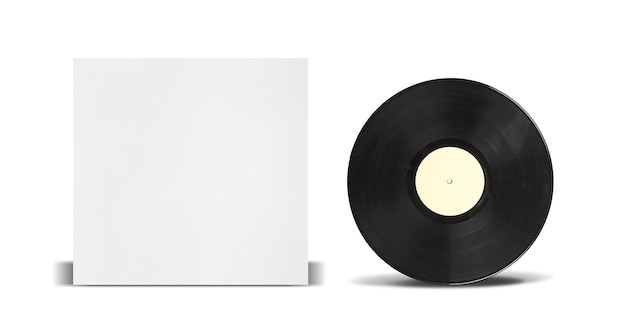 Capa de papelão limpo com disco único de vinil de 7 polegadas.