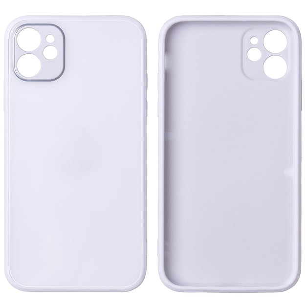 Capa de silicone branca para celular moderno isolada em fundo branco