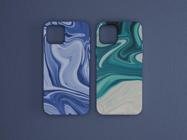 Capa de smartphone ou caso em renderização 3d de fundo simples