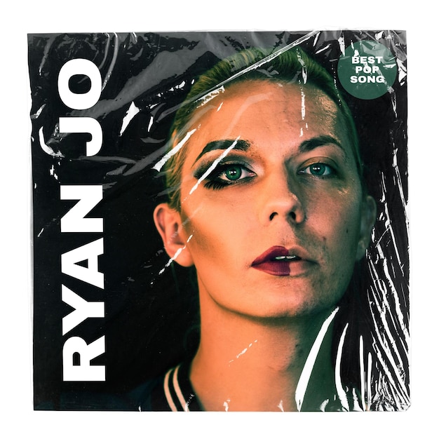 Capa de vinil png embrulhada em plástico desenho de disco de música fundo transparente