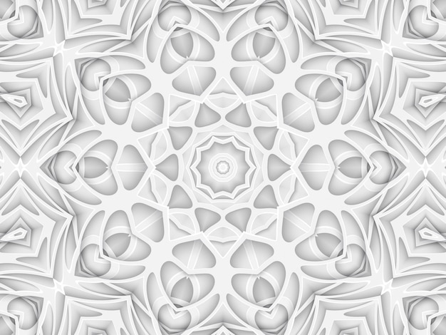 Capa do livro do fundo do corte do papel esculpido branco. Camada de linhas curvas e ondas. Ilustração 3D render modelo modelo padrão