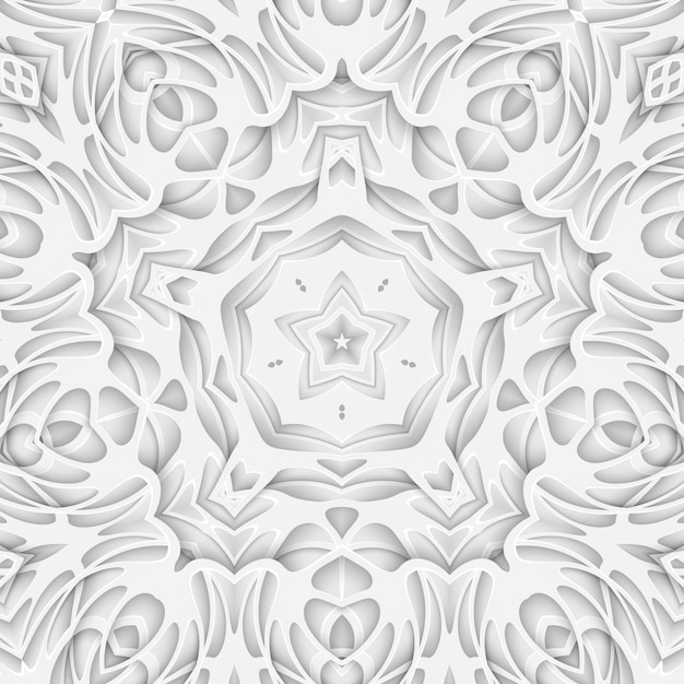 Capa do livro do fundo do corte do papel esculpido branco. Camada de linhas curvas e ondas. Ilustração 3D render modelo modelo padrão
