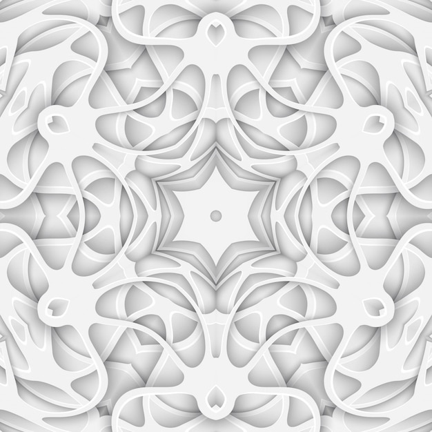 Capa do livro do fundo do corte do papel esculpido branco. Camada de linhas curvas e ondas. Ilustração 3D render modelo modelo padrão