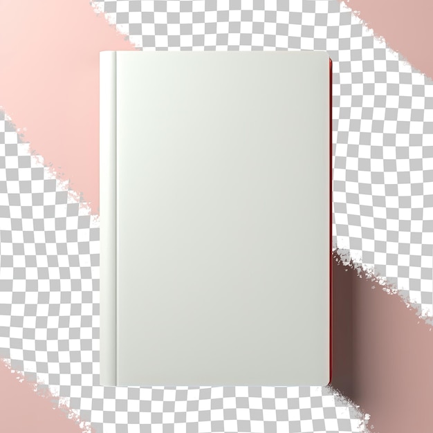 Capa em branco autêntica para livro isolado em um fundo transparente com sombra