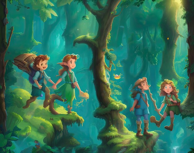 Foto capa encantadora pixel adventure para livro infantil ambientado em florestas escuras