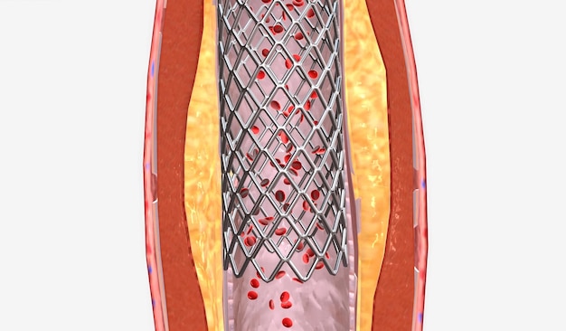 Capa de grasa acumulada en las arterias
