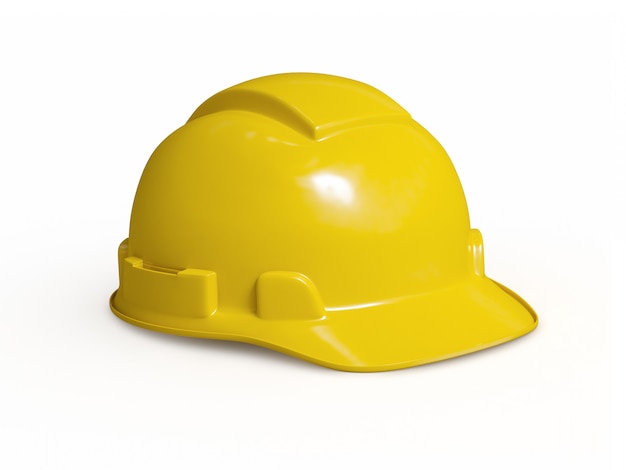 Foto capacete amarelo do trabalhador da construção civil isolado