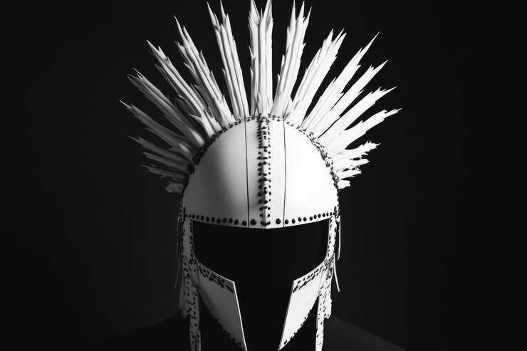 Foto capacete com espinhos