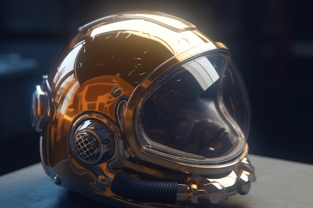 Capacete de astronauta com vidro brilhante Generate Ai