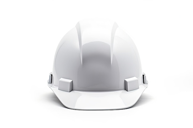 Capacete de construção branco sobre fundo branco