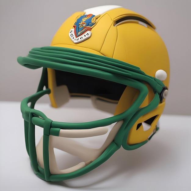 Foto capacete de futebol americano com a bandeira de michigan na viseira
