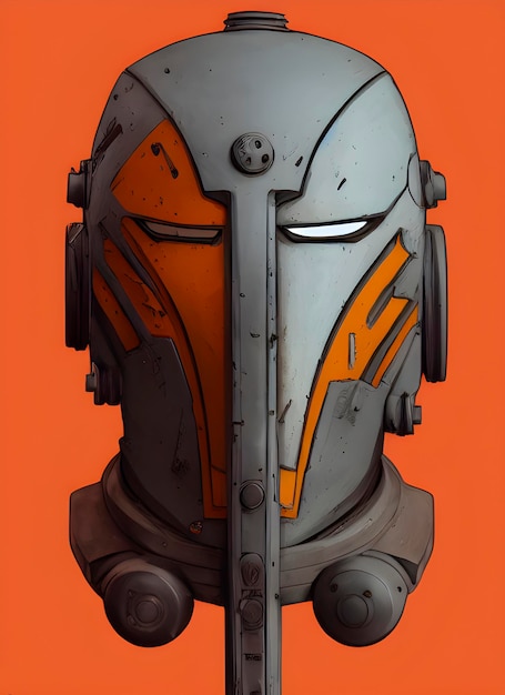 Foto capacete de máscara de robô ninja, futurista, cyberpunk, arte do jogo, saque do jogo, apocalíptico