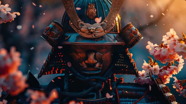 Foto capacete de samurai