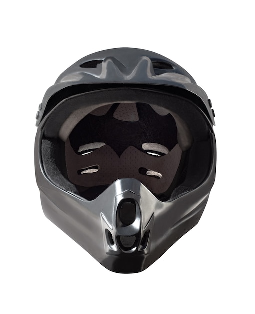 Capacete full face preto para downhill mountain bike, bmx e motocross.