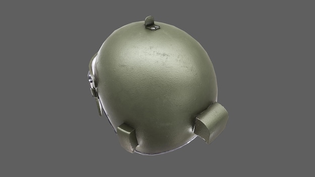 Foto capacete militar antigo isolado em renderização 3d branca