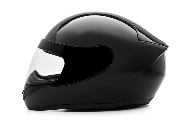 Capacete preto brilhante isolado em branco