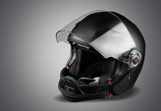 Capacete preto de motociclista