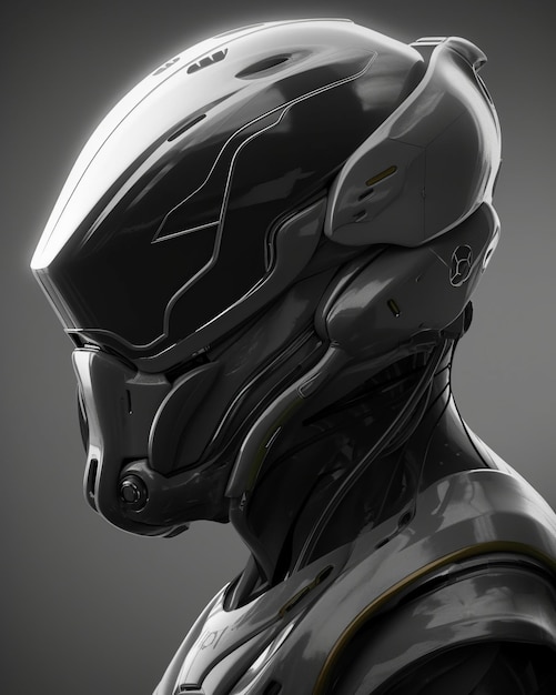 Capacete robô ciborgue armadura scifi