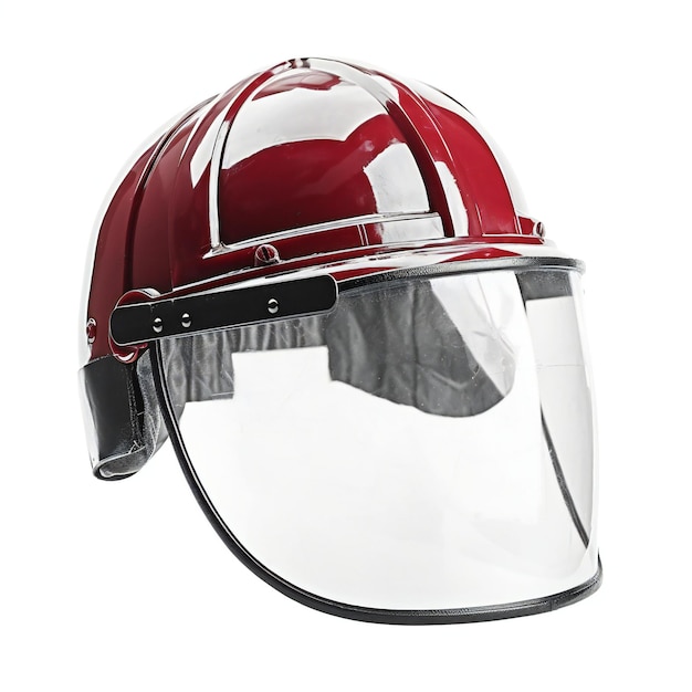 Capacete vermelho sobre fundo branco Objeto isolado