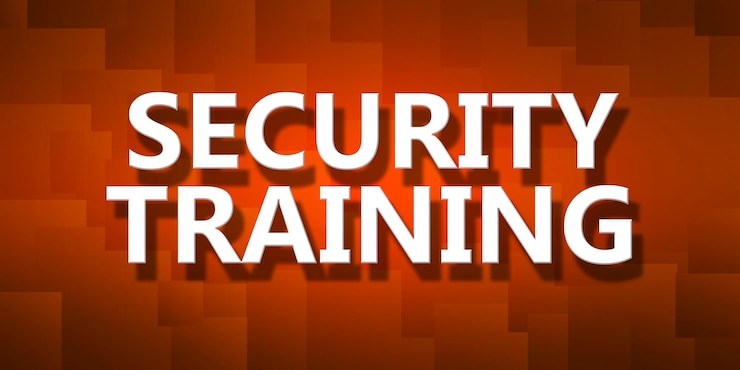 Foto capacitación en seguridad sobre fondo pixelado