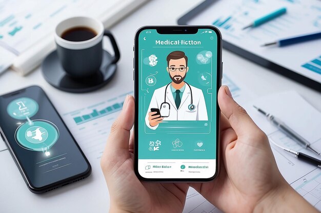 Foto capacitar a medicina móvel de saúde com tecnologia de aplicativos de saúde