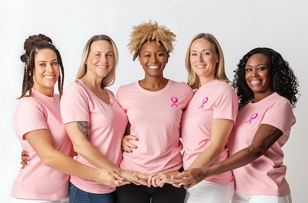 Foto capacitar e iluminar a união para a conscientização e a ação sobre o câncer de mama