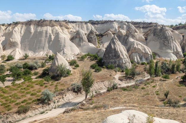 Capadocia, una región semiárida en el centro oriental de Anatolia, Turquía, Asia Menor La chimenea de las hadas formaciones rocosas torres conos valles y cuevas