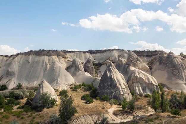 Capadócia uma região semiárida no centro-leste da Anatólia Turquia Ásia Menor As formações rochosas da chaminé de fada torres cones vales e cavernas