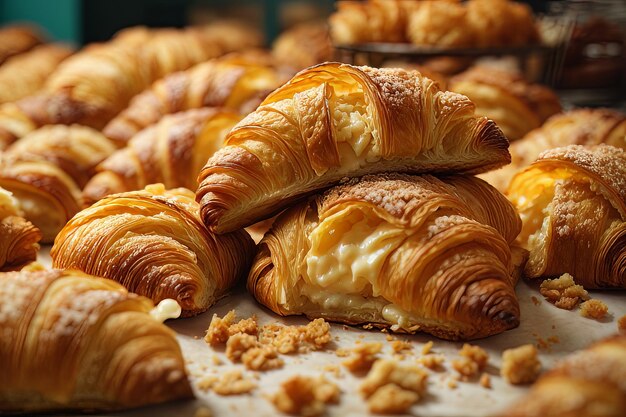 Capas crujientes de croissant del cielo