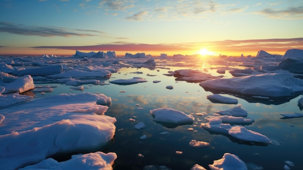 Capas de hielo en el océano ártico